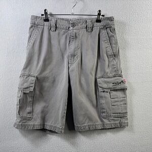 Quiksilver Shorts Mens 29 Gray Cargo Surf Skate Y2K Cotton